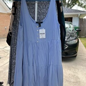 Forever 21 Dusty Blue Button-Up Dress